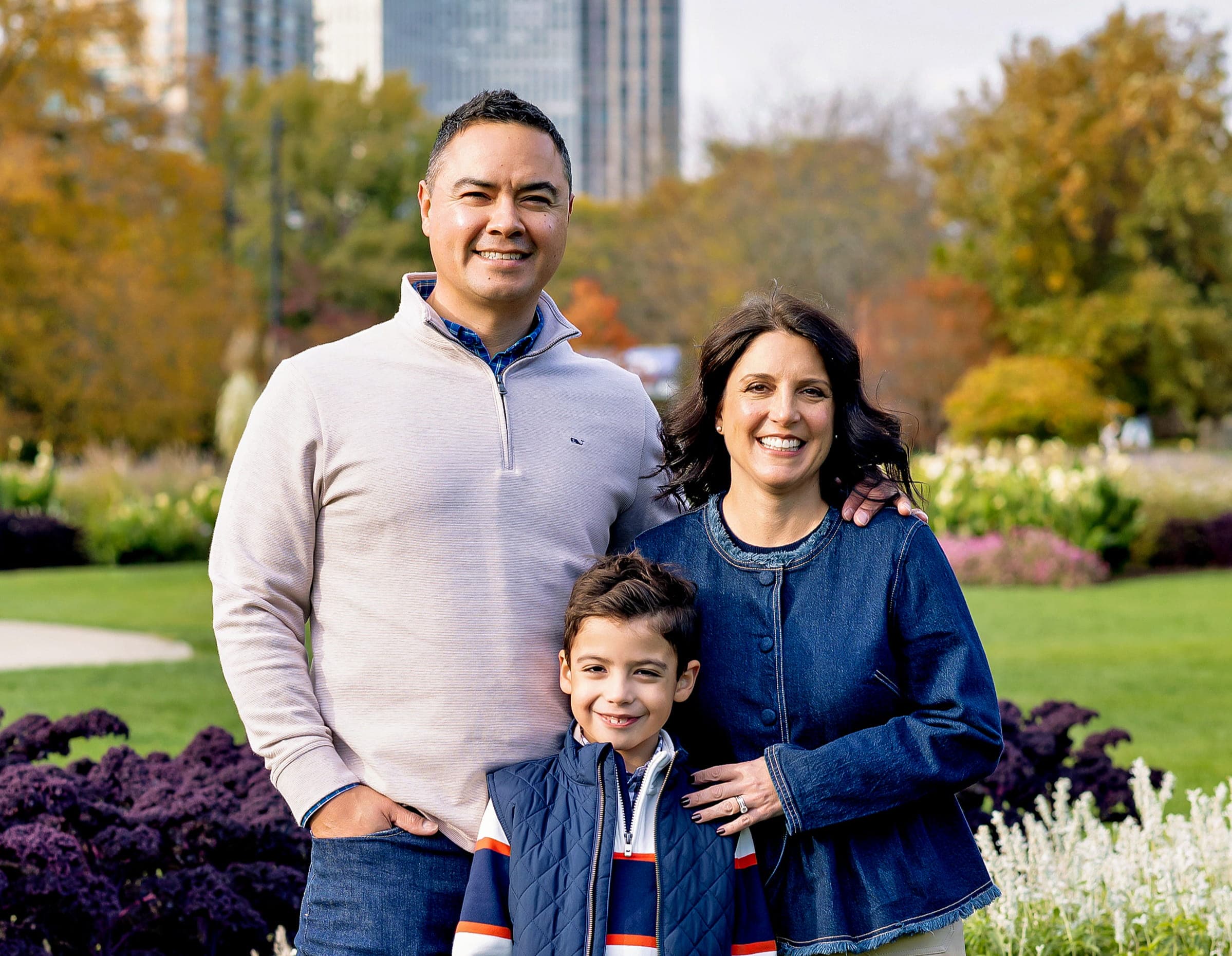 Family photographed in natural light at a Sparq location